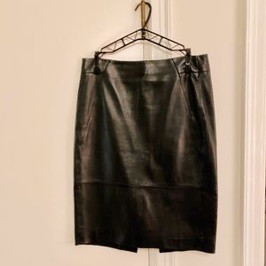 Black J. Crew Collection leather skirt